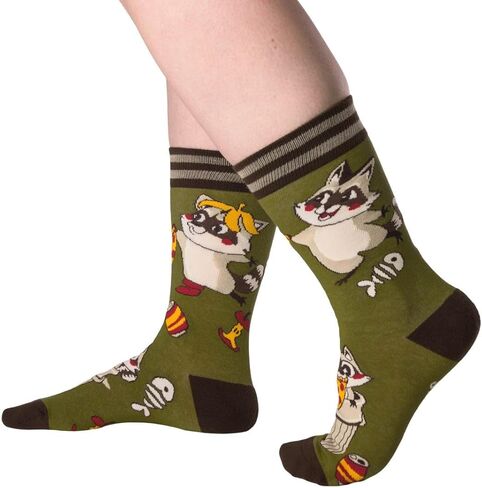 FootClothes Woodland Whimsy Cute Forest Critters Crew Socks Adult Unisex OSFM in Saudi Arabia