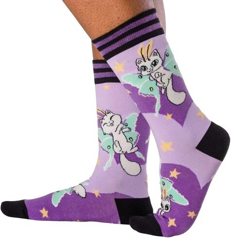 FootClothes Woodland Whimsy Cute Forest Critters Crew Socks Adult Unisex OSFM in Saudi Arabia