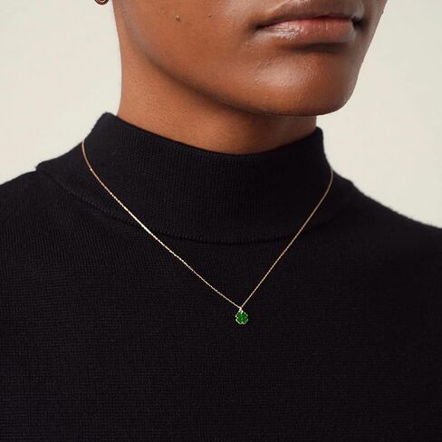 Gelin 10K Yellow Gold Green Enamel Clover Necklace for Women, Four Leaf Lucky Pendant, 18 Inch Gold Jewelry Gift in Saudi Arabia