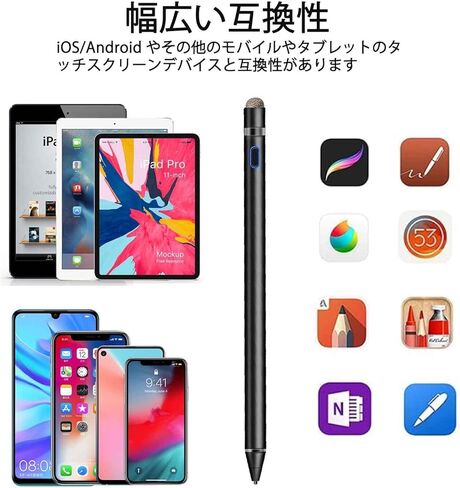 Active Stylus Pen for Touchscreen Drawing&Writing,High Sensitivity Rechargeable iPad Pencil with 1.45mm Fine Tip, Stylus Pen for iPad/iPad Pro/Mini/Android/Smartphones/Tablets/Laptop/iPhones/iOS in Kuwait