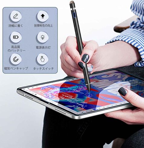 Active Stylus Pen for Touchscreen Drawing&Writing,High Sensitivity Rechargeable iPad Pencil with 1.45mm Fine Tip, Stylus Pen for iPad/iPad Pro/Mini/Android/Smartphones/Tablets/Laptop/iPhones/iOS in Kuwait