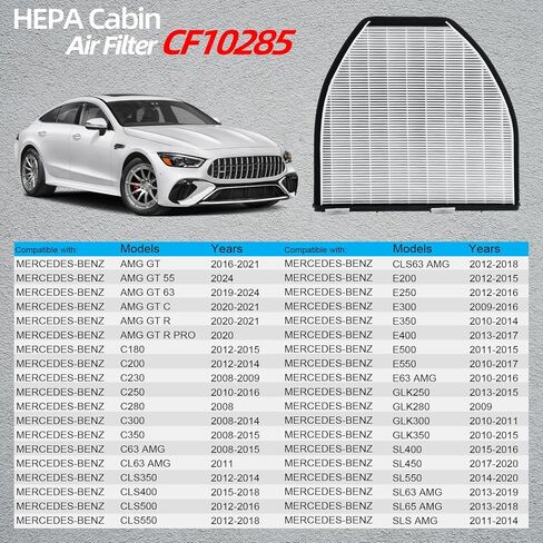 CUK29005 (CF10934) مكيف هواء المقصورة HEPA مع ملحقات فلتر هواء المقصورة البديلة للكربون المنشط المتوافقة مع AMG GT، C230، C250، C300، C350، E250، E350، E400، E550 in Saudi Arabia