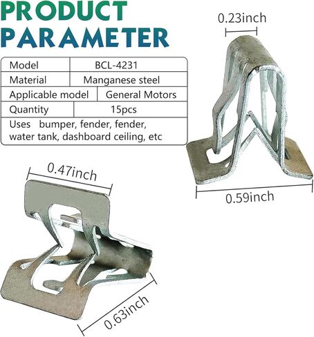 15 قطعة من مشابك التثبيت المعدنية للوحة زخرفة السيارة، مشابك لوحة لوحة معدنية على شكل حرف U، مثبت وحدة التحكم التلقائي في لوحة القيادة يحل محل OEM #11588650، مشابك لوحة السيارة، متوافقة مع معظم المركبات in Kuwait