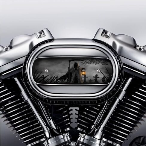 Kustom Cycle Parts Grim Reaper Air Cleaner Cover Insert. Replaces Stock Harley Davidson M8 / 114 Insert. (Grim Reaper Cemetery) in Saudi Arabia