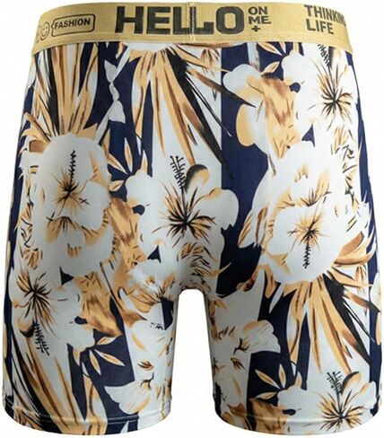 Men's Floral Print Boxer Briefs Retro Soft Breathable Underwear with Fashion Text Elasticity Waistband for Daily Wear in Saudi Arabia
