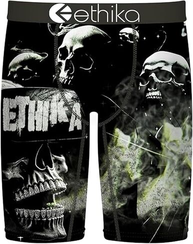 Ethika Men’s Boxer Brief, Knee Length, 4-Way Stretch Performance Underwear with Graphic Prints - Nah Cuzzz in Saudi Arabia