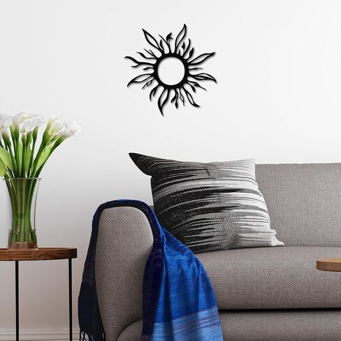 ديكور فني جداري معدني من JEWLOVE - ديكورات شمسية للأماكن الداخلية والخارجية، ديكور شمسي بطابع النار للمنزل، هدية ديكور ناري 30.48 سم × 30.48 سم in Kuwait