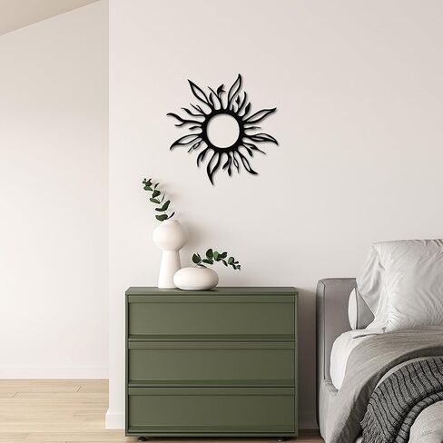 ديكور فني جداري معدني من JEWLOVE - ديكورات شمسية للأماكن الداخلية والخارجية، ديكور شمسي بطابع النار للمنزل، هدية ديكور ناري 30.48 سم × 30.48 سم in Kuwait