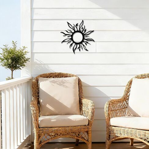 ديكور فني جداري معدني من JEWLOVE - ديكورات شمسية للأماكن الداخلية والخارجية، ديكور شمسي بطابع النار للمنزل، هدية ديكور ناري 30.48 سم × 30.48 سم in Kuwait