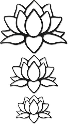 KOYILTD Black Metal Lotus Flower Wall Art, Handcrafted Metal Wall Sculpture for Spiritual Decor, Meditation Decor, Yoga Art, Home Decor & Yoga Studio (Classic) in Saudi Arabia