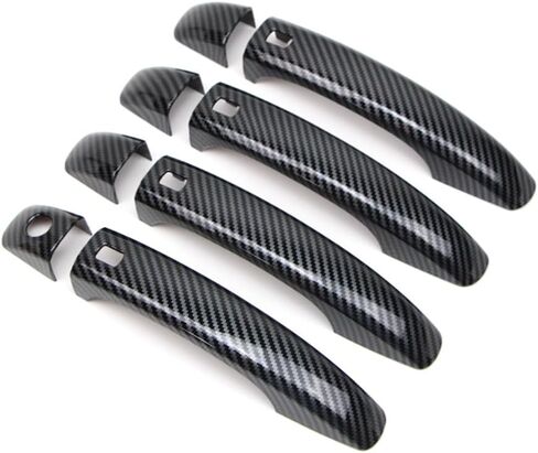 Dreamseek 8Pcs 4 Door Handle Cover for Q3 2012-2018,Q5 2009-2016, A4 B8 S4 A5 2008-2016 Exterior ABS Molding Protector Trim Triple Carbon Fiber Style in Saudi Arabia