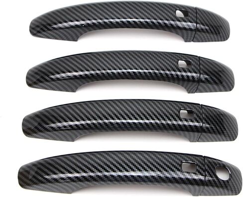 Dreamseek 8Pcs 4 Door Handle Cover for Q3 2012-2018,Q5 2009-2016, A4 B8 S4 A5 2008-2016 Exterior ABS Molding Protector Trim Triple Carbon Fiber Style in Saudi Arabia