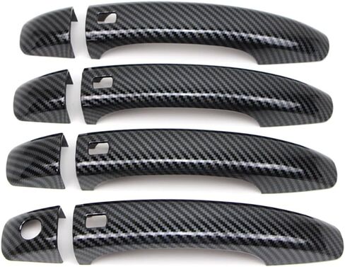 Dreamseek 8Pcs 4 Door Handle Cover for Q3 2012-2018,Q5 2009-2016, A4 B8 S4 A5 2008-2016 Exterior ABS Molding Protector Trim Triple Carbon Fiber Style in Saudi Arabia