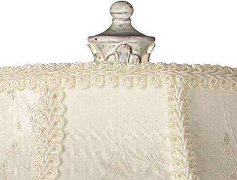360 Lighting Traditional Vintage Shabby Chic Floor Lamp Standing 60" Tall Antique White Victorian Cream Scallop Fabric Dome Shade with Fringe Cottage Core Decor for Living Room Reading House Bedroom in Saudi Arabia