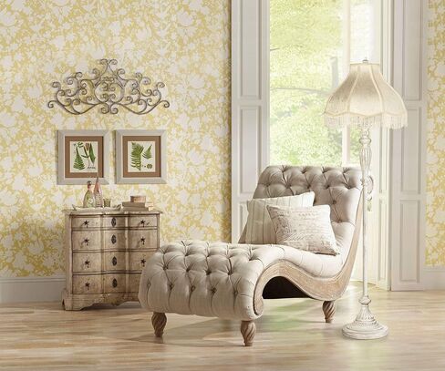 360 Lighting Traditional Vintage Shabby Chic Floor Lamp Standing 60" Tall Antique White Victorian Cream Scallop Fabric Dome Shade with Fringe Cottage Core Decor for Living Room Reading House Bedroom in Saudi Arabia
