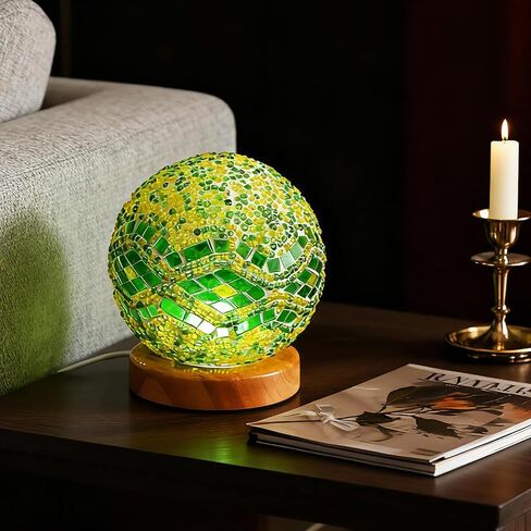 Table Lamp Vintage Turkish Mosaic Lamp Colorful Bohemian Night Light USB Power Colorful Glass Table Light for Light Ethnic Home Decor Halloween Decoration Party Mood Lighting(Boho-Blue, Boho) in Saudi Arabia