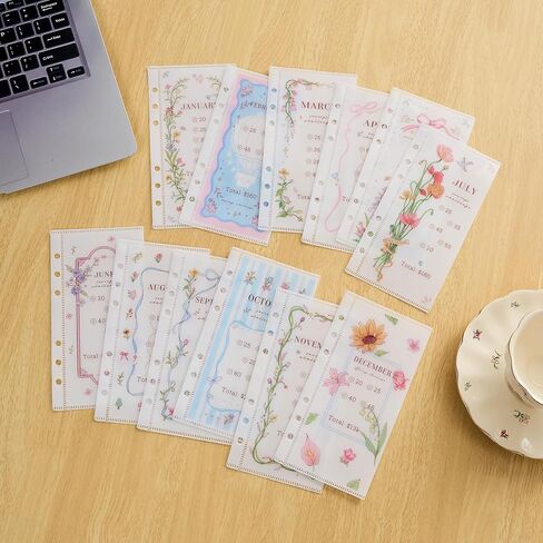 2026 Monthly Savings Challenge Book with A6 Acrylic Binder,saving $2,026 in 2026 Floral Themed Tracking,12 Month Budget Cash Stuffing Tracker Cash Envelopes in Kuwait