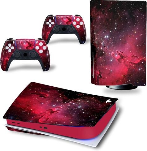 Skin for PS5 Disc Edition Decal Cover, Protective Sticker Decal for PS5, Full Set Skin Vinyl for PS5 Disc Console and Controller (Purple) in Kuwait