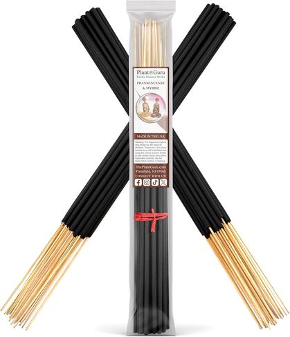 Frankincense and Myrrh Exotic Incense Sticks Jumbo 19 Inch Long - Bulk 1 Bundle 27 to 30 Sticks - Natural 19" Extra Large with A Smooth Aroma That Burns for 3 to 4 Hours Each. in Saudi Arabia