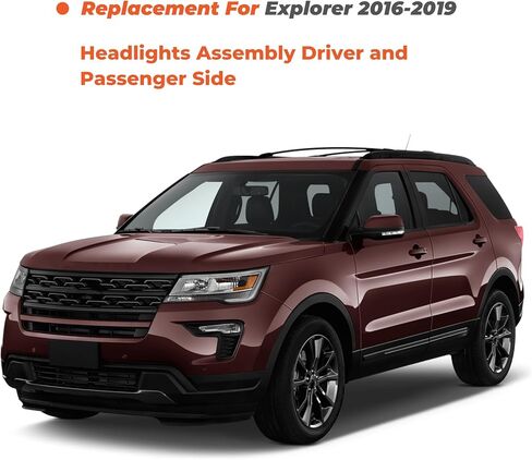 استبدال مجموعة مصابيح أمامية للمختبر لـ Explorer Limited/XLT/بلاتينيوم ث/DRL 2016-2019 كشافات جانبية للسائق LH FB5Z13008N in Kuwait