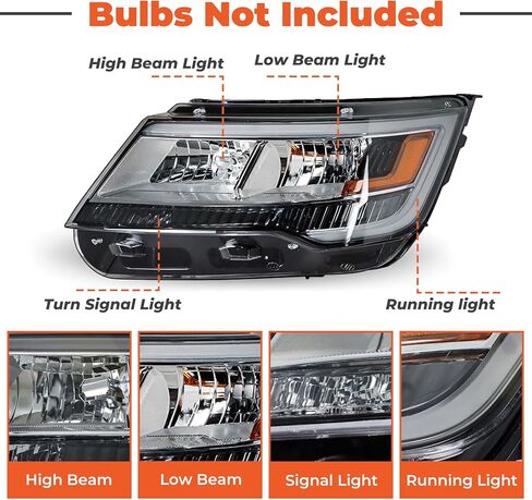 استبدال مجموعة مصابيح أمامية للمختبر لـ Explorer Limited/XLT/بلاتينيوم ث/DRL 2016-2019 كشافات جانبية للسائق LH FB5Z13008N in Kuwait