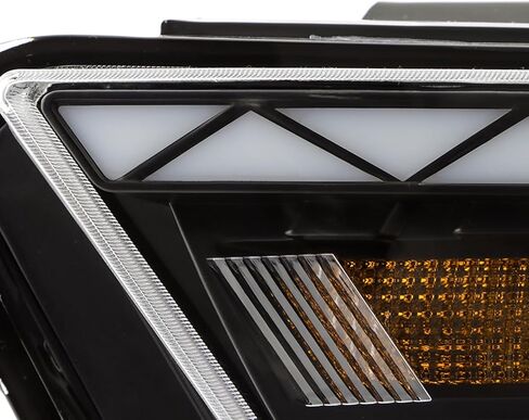 AKKON - Fit 2010 2011 2012 2013 2014 Ford Mustang 10-14 Headlights w/LED Sequential Turn Signal & Welcome Lamp Feature Black Housing Replacement Headlamp in Saudi Arabia
