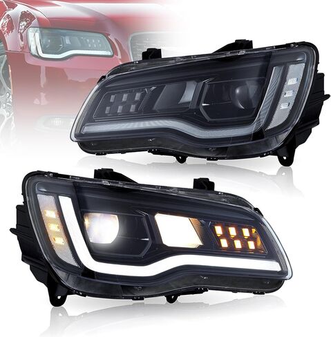 VLAND LED Headlights For 2011-2014 Chrysler 300, Start up Dynamic, Driver side & Passenger side, Fit For Your Orignal Bulbs or 9005 & H11 bulbs (Not Include) in Saudi Arabia