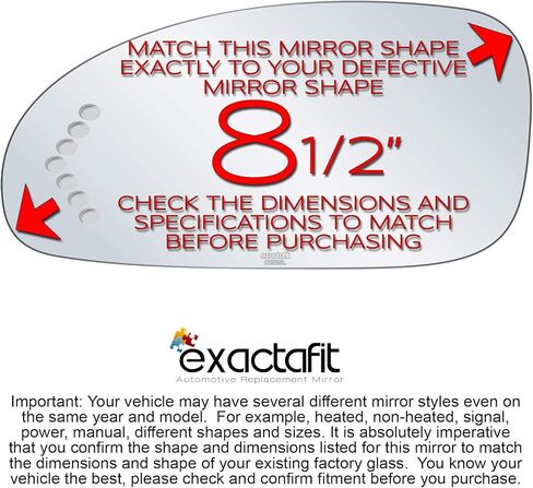 exactafit 8212SL Driver Side Mirror Glass Replacement Repair With Turn Signal Arrow Compatible With 2003 2004 2005 Buick LeSabre in Saudi Arabia