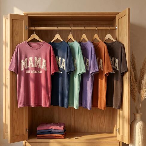 Mama The Original Shirt, Oversized Vintage Mother's Day T-Shirt, Mom Tee Garment Dyed Cotton Blend, Unisex Midweight Retro in Saudi Arabia