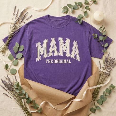 Mama The Original Shirt, Oversized Vintage Mother's Day T-Shirt, Mom Tee Garment Dyed Cotton Blend, Unisex Midweight Retro in Saudi Arabia