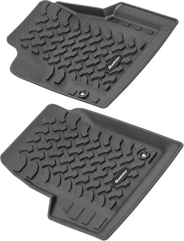 Quadratec Ultimate All Weather Floor Liner - Front - Fits Jeep Wrangler TJ & Unlimited 1997-2006 - Black - Extra Tall Sides - 5/16 Deep Tread Pattern - Won't Crack, Melt or Warp in Kuwait
