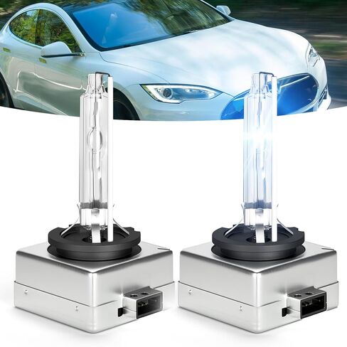 المصابيح الأمامية تناسب تسلا موديل S 2012-2015 مصابيح زينون الأمامية، D3S HID زينون عالية/منخفضة الحزم، أضواء أمامية ساطعة، التوصيل والتشغيل، حزمة من 2 in Saudi Arabia