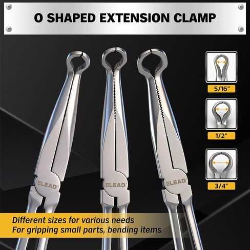 3-Piece 11" Hose Gripper Plier Set, Long Reach Hose Gripping Pliers, 5/16-Inch, 1/2-Inch, 3/4-Inch Diameter, Spark Plug Boot Removal Pliers, Serrated Jaws for Hard to Reach Tight Spaces in Saudi Arabia