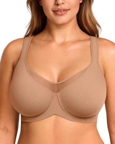 Minimizer Bras for Women Full Coverage Older Supportive Underwire Unlined T Shirt Bra Lace Plus Size Large Bust in Saudi Arabia