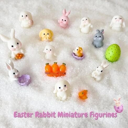 40Pcs Easter Mini Bunny Figurines,Miniature Resin Rabbits,Small Animals Sculptures for Fairy Garden,Home Decor,DIY Plant Pot in Saudi Arabia