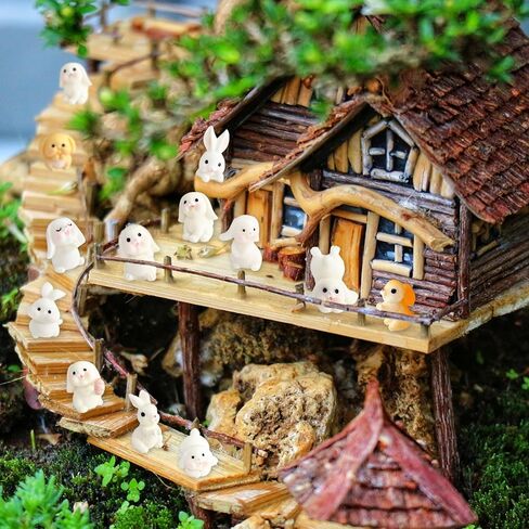 40Pcs Easter Mini Bunny Figurines,Miniature Resin Rabbits,Small Animals Sculptures for Fairy Garden,Home Decor,DIY Plant Pot in Saudi Arabia
