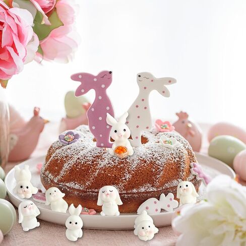 40Pcs Easter Mini Bunny Figurines,Miniature Resin Rabbits,Small Animals Sculptures for Fairy Garden,Home Decor,DIY Plant Pot in Saudi Arabia
