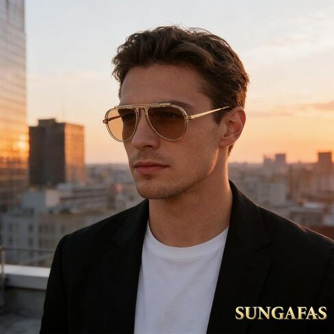 Oversized Aviator Sunglasses for Women Men Classic Retro 70s Sun Glasses Metal Temple Aviators Shades in Saudi Arabia