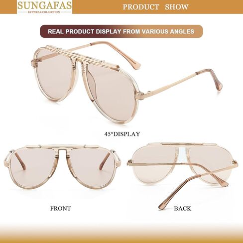 Oversized Aviator Sunglasses for Women Men Classic Retro 70s Sun Glasses Metal Temple Aviators Shades in Saudi Arabia
