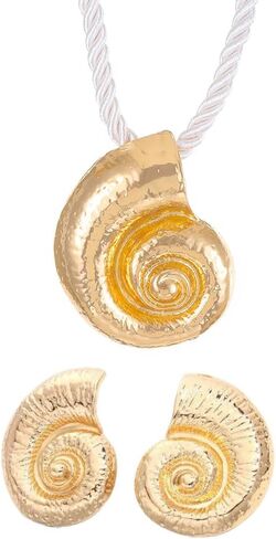 Exaggerated Large Conch Earrings Necklace Boho Sea Animal Shell Statement Jewelry Punk Conch Pendant for Women Teens Girls Beach Jewelry in Saudi Arabia