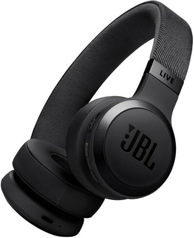 JBL Live 670NC - سماعات رأس لاسلكية على الأذن مع خاصية إلغاء الضوضاء التكيفية مع بيئة ذكية، عمر بطارية يصل إلى 65 ساعة مع شحن سريع، تصميم خفيف الوزن ومريح وقابل للطي (أسود) (متجدد) in Saudi Arabia