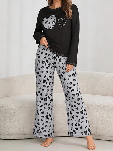 Women's Pajamas Sets Long Sleeve Lounge Warm Sleepwear 2 pieces Fall Clothes in Saudi Arabia