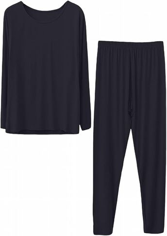 JOFOW Women's 2 Piece Pajamas Sets Plus Size Travel Sleepwear Fashion Wide Leg Pants Cozy Loungewear Sets in Saudi Arabia