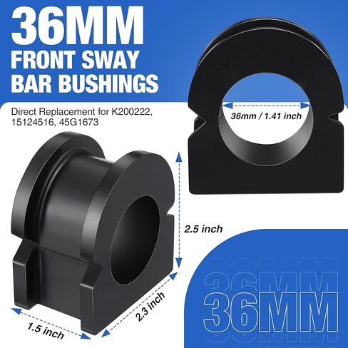Meonum 2 Pack Front Sway Bar Bushings 36mm Replacement for K200222 15124516 45G1673, Suspension Stabilizer Bar Bushing Compatible with Silverado 1500 2007-19/Sierra 1500 2007-19/Escalade 2007-20 in Kuwait