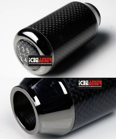 ICBEAMER الألومنيوم الفضي مع ألياف الكربون 3.25 بوصة مقبض ناقل الحركة، طويل القامة أوتوماتيكي و4 و5 و6 سرعات ناقل الحركة اليدوي، مقبض ناقل الحركة الداخلي للسيارة، قطعة غيار للسيارات in Kuwait