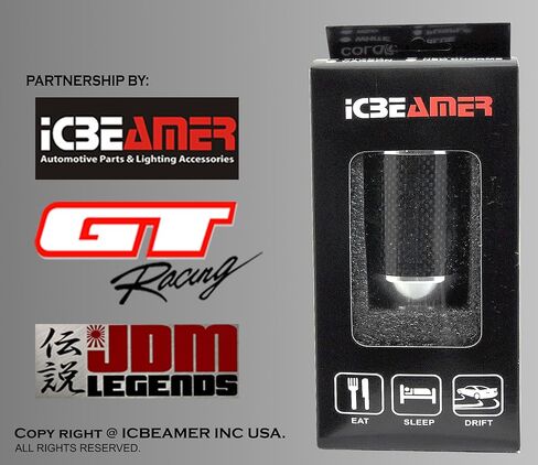 ICBEAMER الألومنيوم الفضي مع ألياف الكربون 3.25 بوصة مقبض ناقل الحركة، طويل القامة أوتوماتيكي و4 و5 و6 سرعات ناقل الحركة اليدوي، مقبض ناقل الحركة الداخلي للسيارة، قطعة غيار للسيارات in Kuwait