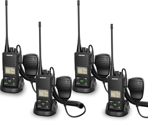 SAMCOM FPCN10A Two Way Radios with Speaking Mic, 3000mAh High Power 2 Way Radio Long Range, Rugged UHF Walkie Talkies with Shoulder Mic for Restaurant Hotel (4 Pcs Radio + 4 Speaker Mic) in Kuwait