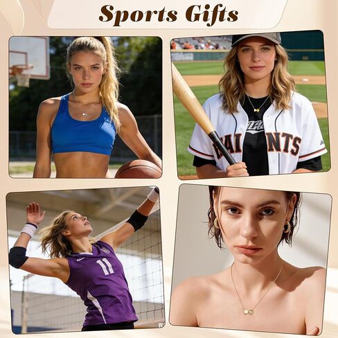Volleyball/Soccer/Softball/Basketball/Football/Tennis/Pickleball Necklace Gifts for Women,Sports Accessories Pendant Jewelry Christmas Birthday Gifts for Lovers 16+2 Inches in Saudi Arabia