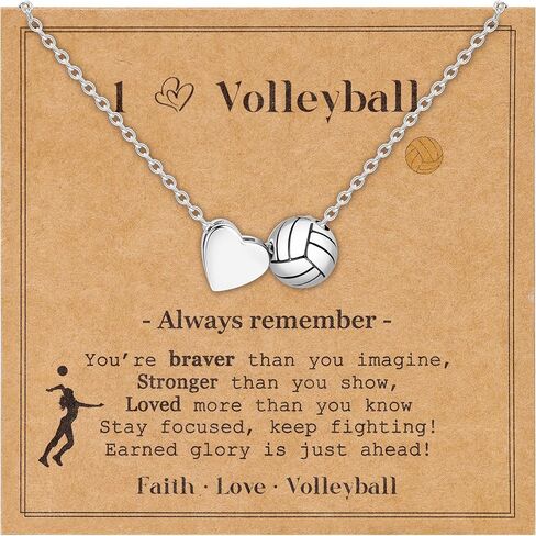 Volleyball/Soccer/Softball/Basketball/Football/Tennis/Pickleball Necklace Gifts for Women,Sports Accessories Pendant Jewelry Christmas Birthday Gifts for Lovers 16+2 Inches in Kuwait