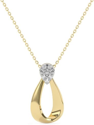 HYOU Gilt 1/8 Carat Lab Grown Diamond Necklace for Women, 925 Sterling Silver Necklace with 14K Gold Vermeil, Hypoallergenic 925 Sterling Silver Jewelry for Christmas, Anniversary & Birthday Gift in Kuwait